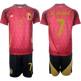 Goedkope België Kevin De Bruyne #7 Thuisshirt EK 2024 Voetbalshirts 2024/25 Korte Mouw (+ Korte broeken) Kopen