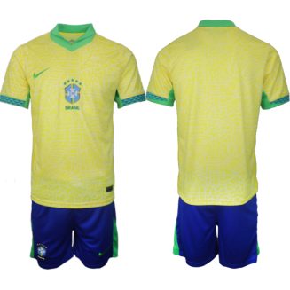 Goedkope Brazilië Thuisshirt Copa América 2024 Voetbalshirts 2024/25 Korte Mouw (+ Korte broeken) Kopen