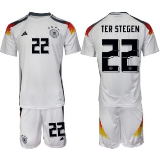 Goedkope Duitsland Marc-Andre ter Stegen #22 Thuisshirt EK 2024 Voetbalshirts 2024/25 Korte Mouw (+ Korte broeken) Kopen