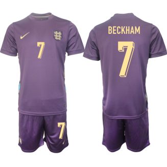 Goedkope Engeland David Beckham #7 Uitshirt EK 2024 Voetbalshirts 2024/25 Korte Mouw (+ Korte broeken) Kopen
