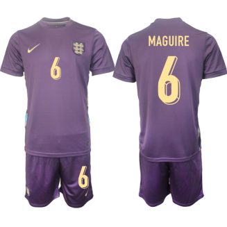 Goedkope Engeland Harry Maguire #6 Uitshirt EK 2024 Voetbalshirts 2024/25 Korte Mouw (+ Korte broeken) Kopen