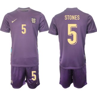 Goedkope Engeland John Stones #5 Uitshirt EK 2024 Voetbalshirts 2024/25 Korte Mouw (+ Korte broeken) Kopen