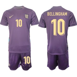 Goedkope Engeland Jude Bellingham #10 Uitshirt EK 2024 Voetbalshirts 2024/25 Korte Mouw (+ Korte broeken) Kopen