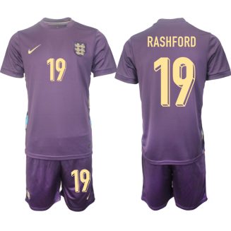 Goedkope Engeland Marcus Rashford #19 Uitshirt EK 2024 Voetbalshirts 2024/25 Korte Mouw (+ Korte broeken) Kopen
