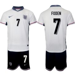 Goedkope Engeland Phil Foden #7 Thuisshirt EK 2024 Voetbalshirts 2024/25 Korte Mouw (+ Korte broeken) Kopen