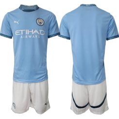 Goedkope Manchester City Voetbalshirts 2024/25 Thuisshirt Korte Mouw (+ Korte broeken) Kopen