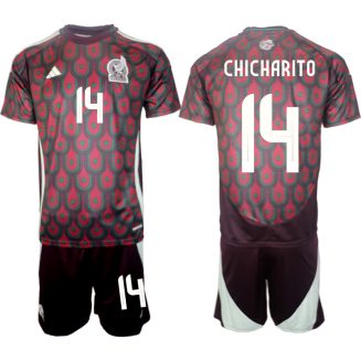 Goedkope Mexico Chicharito #14 Thuisshirt Copa América 2024 Voetbalshirts 2024/25 Korte Mouw (+ Korte broeken) Kopen