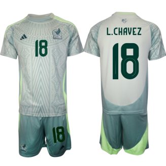Goedkope Mexico Luis Chavez #18 Uitshirt Copa América 2024 Voetbalshirts 2024/25 Korte Mouw (+ Korte broeken) Kopen