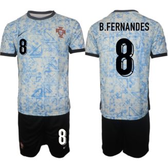 Goedkope Portugal Bruno Fernandes #8 Uitshirt EK 2024 Voetbalshirts 2024/25 Korte Mouw (+ Korte broeken) Kopen