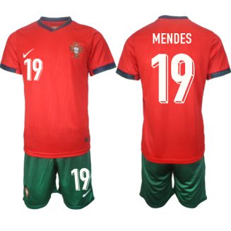 Goedkope Portugal Nuno Mendes #19 Thuisshirt EK 2024 Voetbalshirts 2024/25 Korte Mouw (+ Korte broeken) Kopen