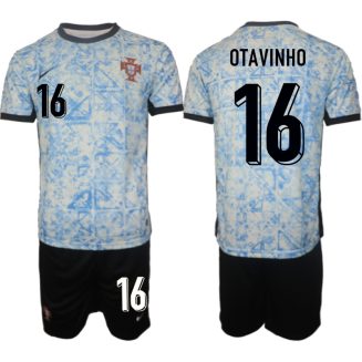 Goedkope Portugal Otavinho #16 Uitshirt EK 2024 Voetbalshirts 2024/25 Korte Mouw (+ Korte broeken) Kopen