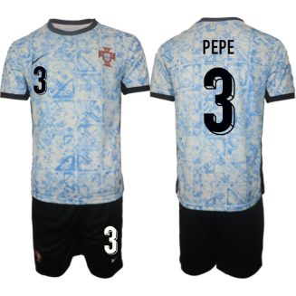 Goedkope Portugal Pepe #3 Uitshirt EK 2024 Voetbalshirts 2024/25 Korte Mouw (+ Korte broeken) Kopen