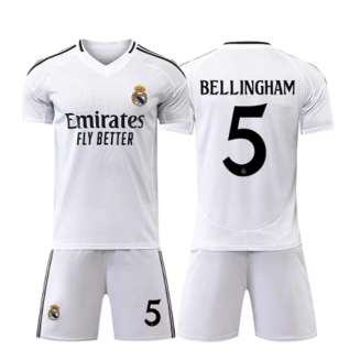 Goedkope Real Madrid Jude Bellingham #5 Thuisshirt 2024/25 Voetbalshirts Korte Mouw (+ Korte broeken) Kopen