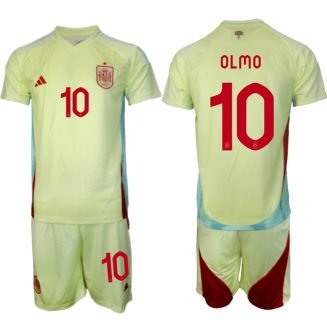 Goedkope Spanje Dani Olmo #10 Uitshirt EK 2024 Voetbalshirts 2024/25 Korte Mouw (+ Korte broeken) Kopen