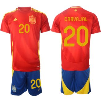 Goedkope Spanje Daniel Carvajal #20 Thuisshirt EK 2024 Voetbalshirts 2024/25 Korte Mouw (+ Korte broeken) Kopen