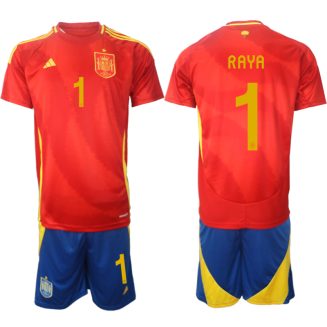 Goedkope Spanje David Raya #1 Thuisshirt EK 2024 Voetbalshirts 2024/25 Korte Mouw (+ Korte broeken) Kopen