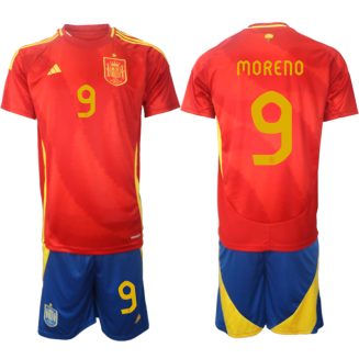 Goedkope Spanje Gerard Moreno #9 Thuisshirt EK 2024 Voetbalshirts 2024/25 Korte Mouw (+ Korte broeken) Kopen