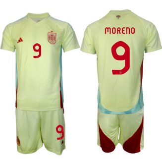 Goedkope Spanje Gerard Moreno #9 Uitshirt EK 2024 Voetbalshirts 2024/25 Korte Mouw (+ Korte broeken) Kopen