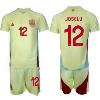Goedkope Spanje Joselu #12 Uitshirt EK 2024 Voetbalshirts 2024/25 Korte Mouw (+ Korte broeken) Kopen
