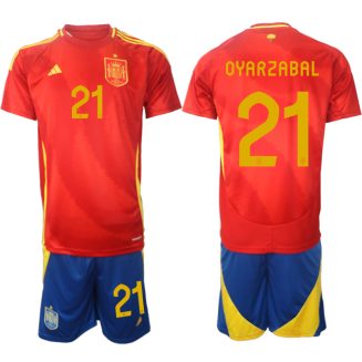 Goedkope Spanje Mikel Oyarzabal #21 Thuisshirt EK 2024 Voetbalshirts 2024/25 Korte Mouw (+ Korte broeken) Kopen