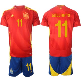 Goedkope Spanje Nico Williams #11 Thuisshirt EK 2024 Voetbalshirts 2024/25 Korte Mouw (+ Korte broeken) Kopen