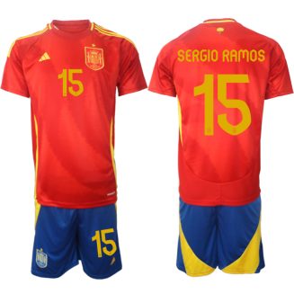 Goedkope Spanje Sergio Ramos #15 Thuisshirt EK 2024 Voetbalshirts 2024/25 Korte Mouw (+ Korte broeken) Kopen