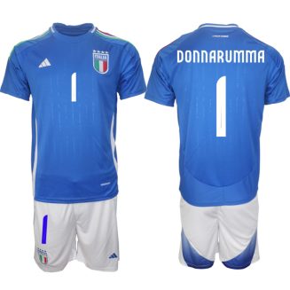 Italië-Gianluigi Donnarumma #1 Thuisshirt EK 2024 Voetbalshirts Korte Mouw (+ Korte broeken)
