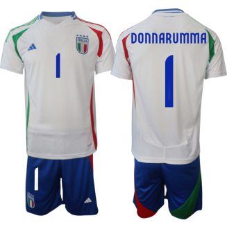 Italië Gianluigi Donnarumma #1 Uitshirt EK 2024 Voetbalshirts Korte Mouw (+ Korte broeken)