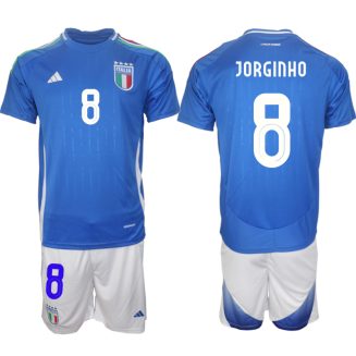 Italië Jorginho #8 Thuisshirt EK 2024 Voetbalshirts Korte Mouw (+ Korte broeken)