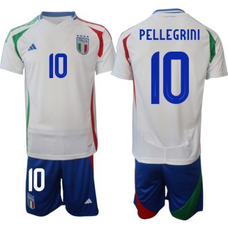 Italië Lorenzo Pellegrini #10 Uitshirt EK 2024 Voetbalshirts Korte Mouw (+ Korte broeken)