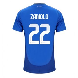 Italië Nicolo Zaniolo #22 Thuisshirt EK 2024 Voetbalshirts Korte Mouw
