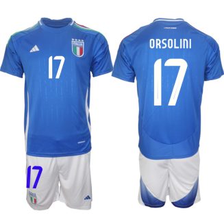 Italië Riccardo Orsolini #17 Thuisshirt EK 2024 Voetbalshirts Korte Mouw (+ Korte broeken)