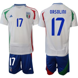 Italië Riccardo Orsolini #17 Uitshirt EK 2024 Voetbalshirts Korte Mouw (+ Korte broeken)