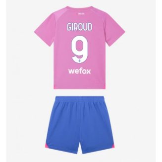 Kids AC Milan Olivier Giroud #9 Derde Shirt 2023-2024 Voetbalshirts Korte Mouw (+ Korte broeken)