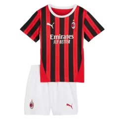Kids AC Milan Thuisshirt 2024-2025 Voetbalshirts Korte Mouw (+ Korte broeken)