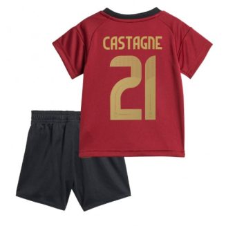 Kids België Timothy Castagne #21 Thuisshirt EK 2024 Voetbalshirts Korte Mouw (+ Korte broeken)