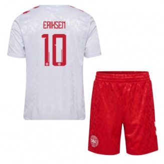 Kids Denemarken Christian Eriksen #10 Uitshirt EK 2024 Voetbalshirts Korte Mouw (+ Korte broeken)