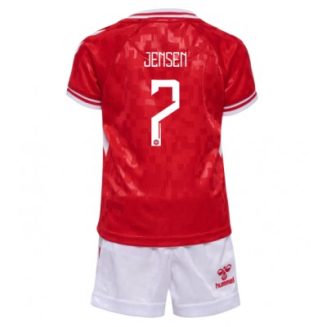 Kids Denemarken Mathias Jensen #7 Thuisshirt EK 2024 Voetbalshirts Korte Mouw (+ Korte broeken)