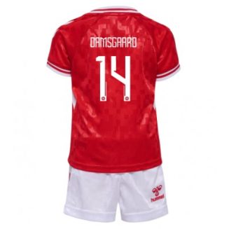 Kids Denemarken Mikkel Damsgaard #14 Thuisshirt EK 2024 Voetbalshirts Korte Mouw (+ Korte broeken)