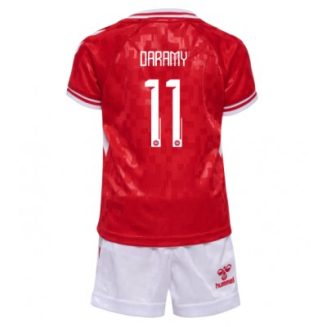 Kids Denemarken Mohamed Daramy #11 Thuisshirt EK 2024 Voetbalshirts Korte Mouw (+ Korte broeken)