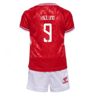 Kids Denemarken Rasmus Hojlund #9 Thuisshirt EK 2024 Voetbalshirts Korte Mouw (+ Korte broeken)
