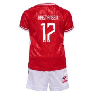 Kids Denemarken Victor Kristiansen #17 Thuisshirt EK 2024 Voetbalshirts Korte Mouw (+ Korte broeken)