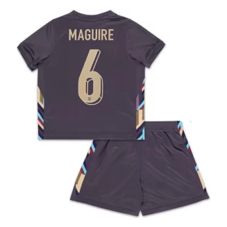 Kids Engeland Harry Maguire #6 Uitshirt EK 2024 Voetbalshirts Korte Mouw (+ Korte broeken)