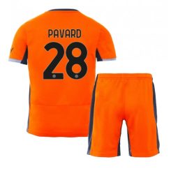 Kids Inter Milan Benjamin Pavard #28 Derde Shirt 2023-2024 Voetbalshirts Korte Mouw (+ Korte broeken)