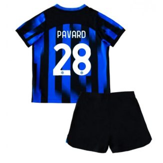 Kids Inter Milan Benjamin Pavard #28 Thuisshirt 2023-2024 Voetbalshirts Korte Mouw (+ Korte broeken)