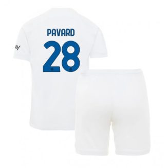 Kids Inter Milan Benjamin Pavard #28 Uitshirt 2023-2024 Voetbalshirts Korte Mouw (+ Korte broeken)