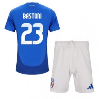 Kids Italië Alessandro Bastoni #23 Thuisshirt EK 2024 Voetbalshirts Korte Mouw (+ Korte broeken)