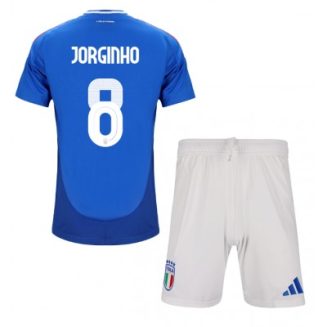 Kids Italië Jorginho Frello #8 Thuisshirt EK 2024 Voetbalshirts Korte Mouw (+ Korte broeken)