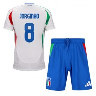 Kids Italië Jorginho Frello #8 Uitshirt EK 2024 Voetbalshirts Korte Mouw (+ Korte broeken)
