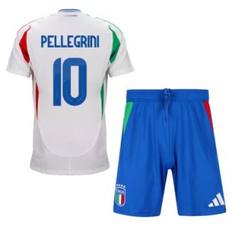 Kids Italië Lorenzo Pellegrini #10 Uitshirt EK 2024 Voetbalshirts Korte Mouw (+ Korte broeken)
